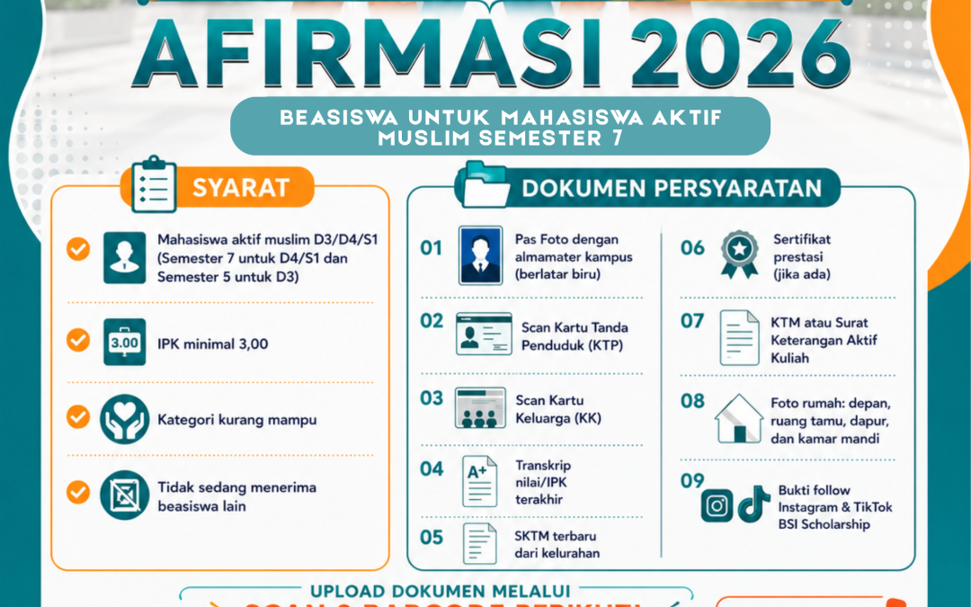 BSI Scholarship Afirmasi 2026 Dibuka, Mahasiswa UMMAT Diminta Segera Lengkapi Persyaratan